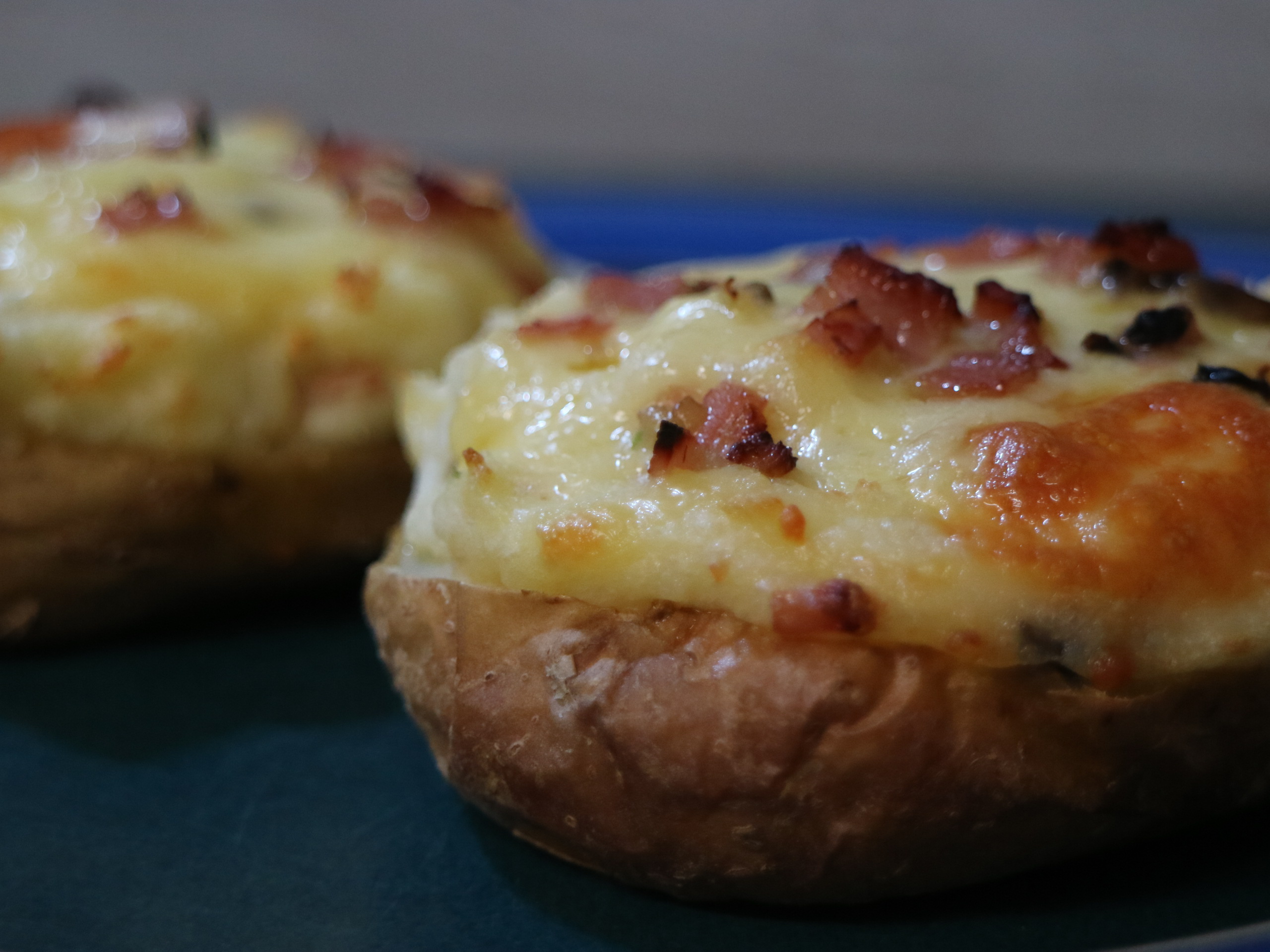 Stuffed Potatoes with a Cheese and Bacon Filling